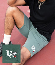 Peanuts Snoopy LA Chill Embroidered Mens Fleece Shorts - - Riot Society