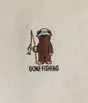 Gone Fishing Embroidered Mens T-Shirt - - Riot Society