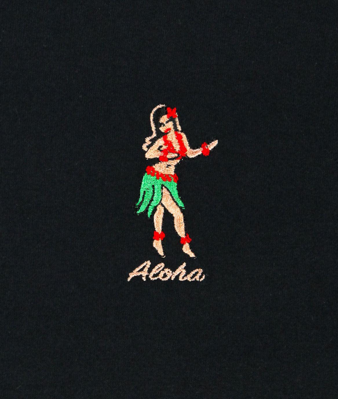 Aloha Hula Girl Embroidered Mens T-Shirt - - Riot Society