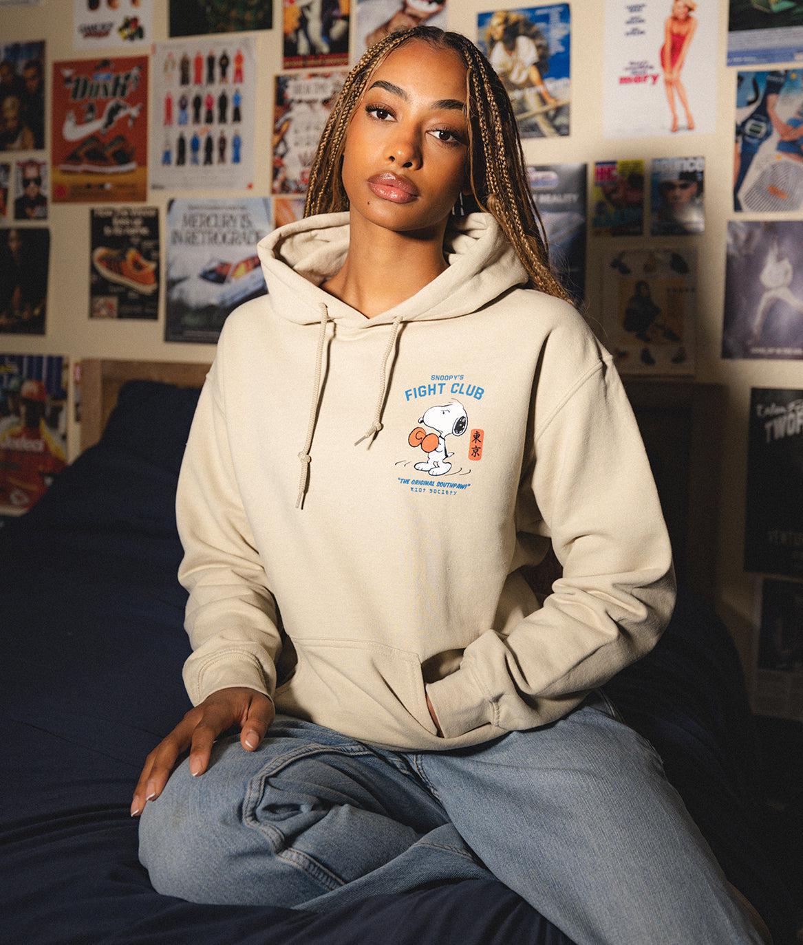 Peanuts Snoopy's Fight Club Womens Hoodie - - Riot Society
