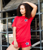 Peanuts Snoopy USA Puff Womens Matching Set - Red - - Riot Society