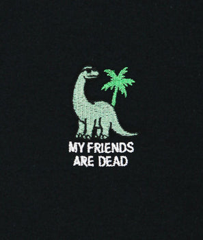 My Friends Are Dead Brontosaurus Embroidered Mens T-Shirt - - Riot Society