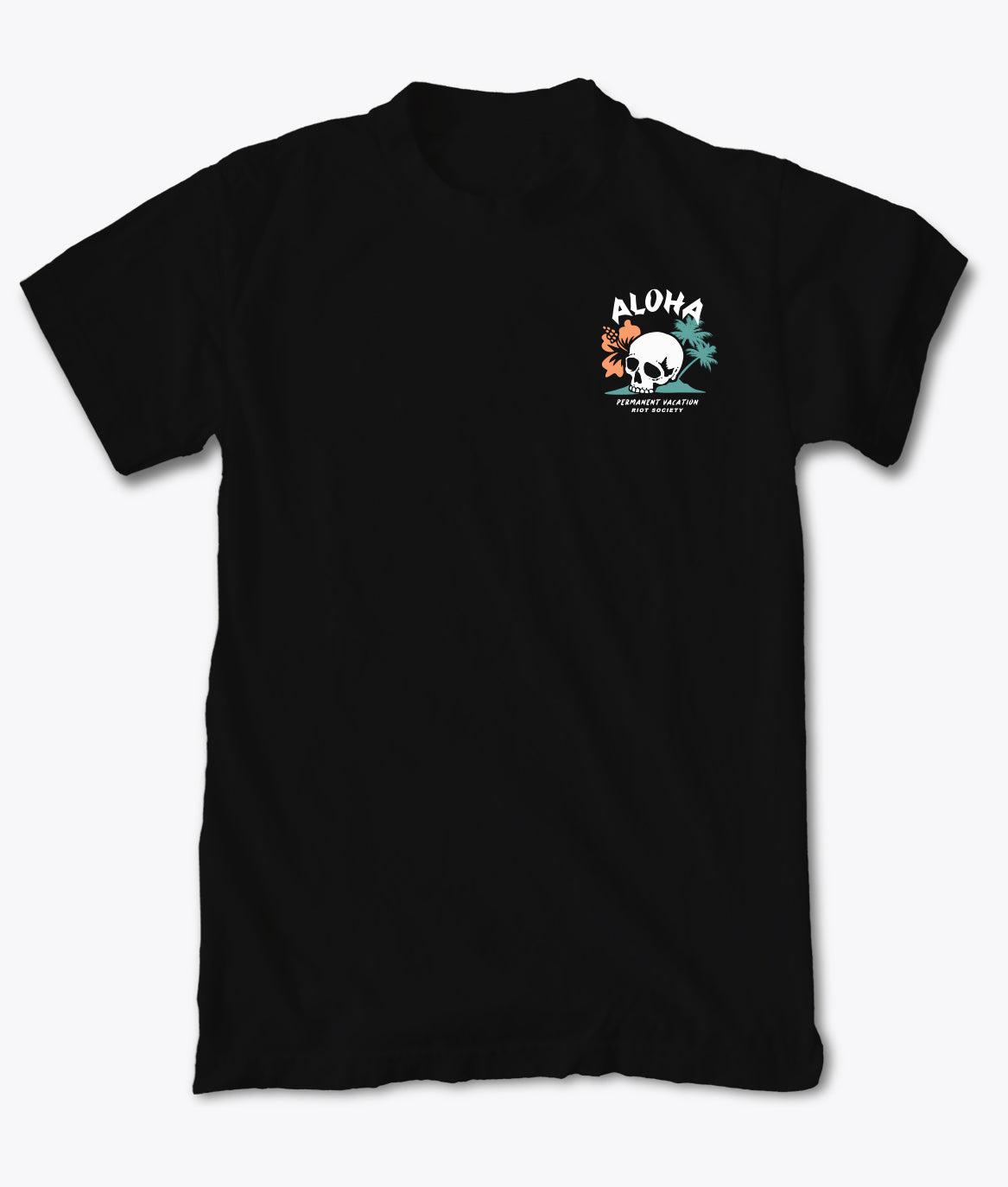 Aloha Hula Girl Permanent Vacation Mens T-Shirt - - Riot Society