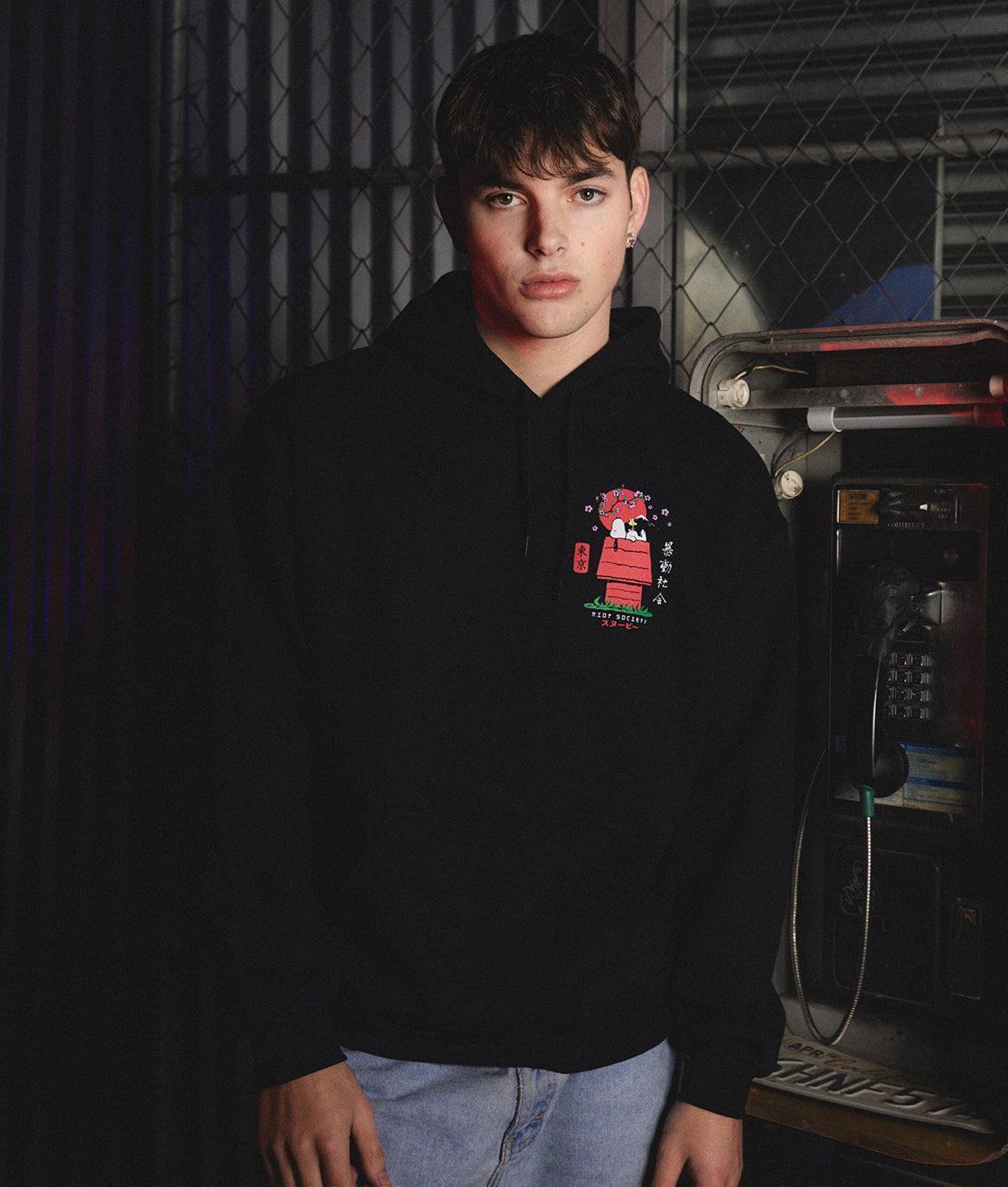 Peanuts Snoopy Doghouse Japan Mens Hoodie - - Riot Society