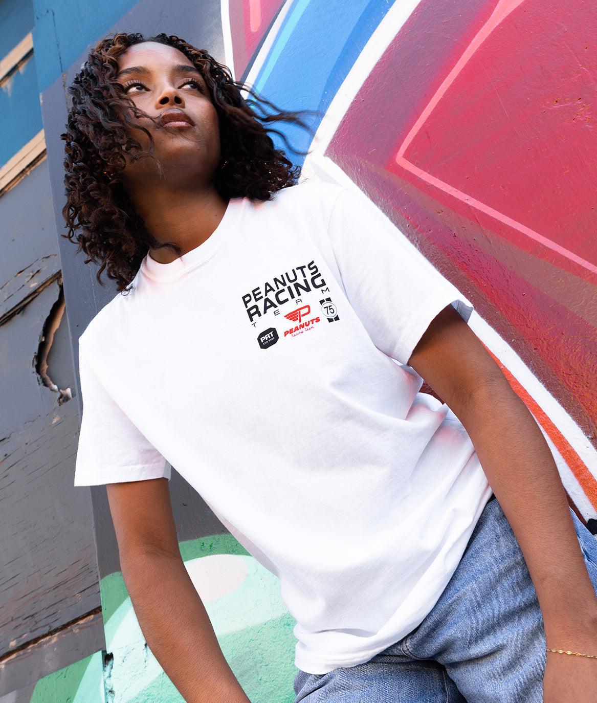 Peanuts Snoopy & Woodstock Racing Team Boyfriend Tee - - Riot Society