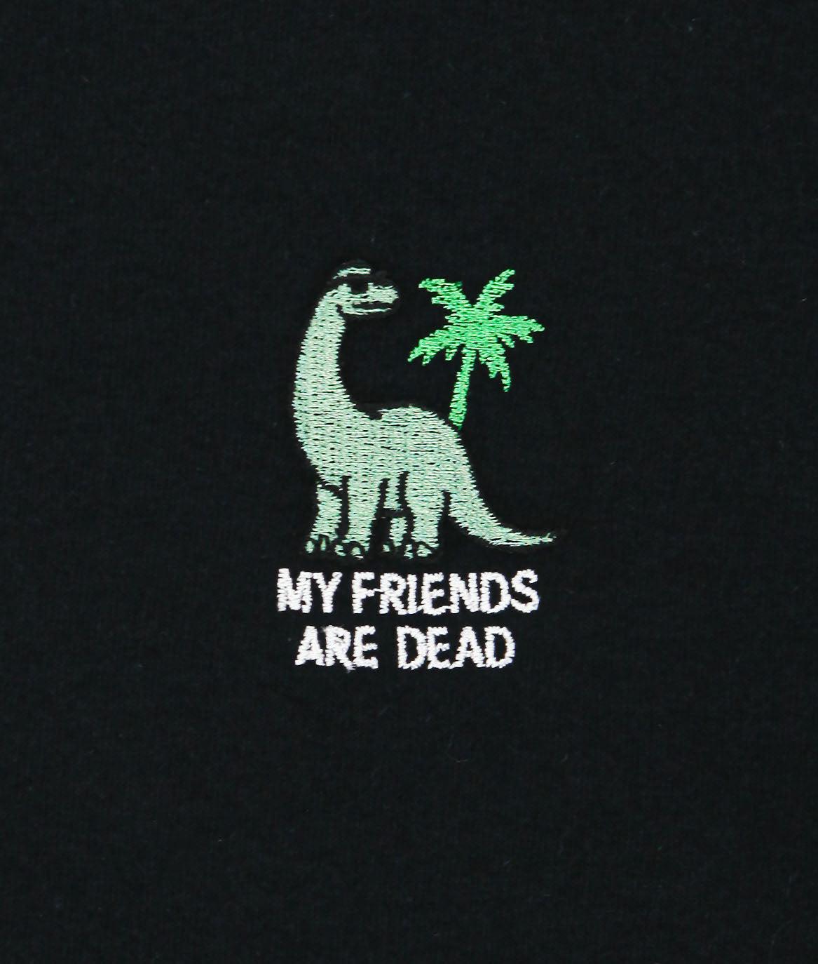 My Friends Are Dead Brontosaurus Embroidered Womens Tee - - Riot Society