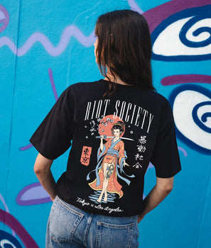 Geisha Samurai Katana Womens Tee - - Riot Society
