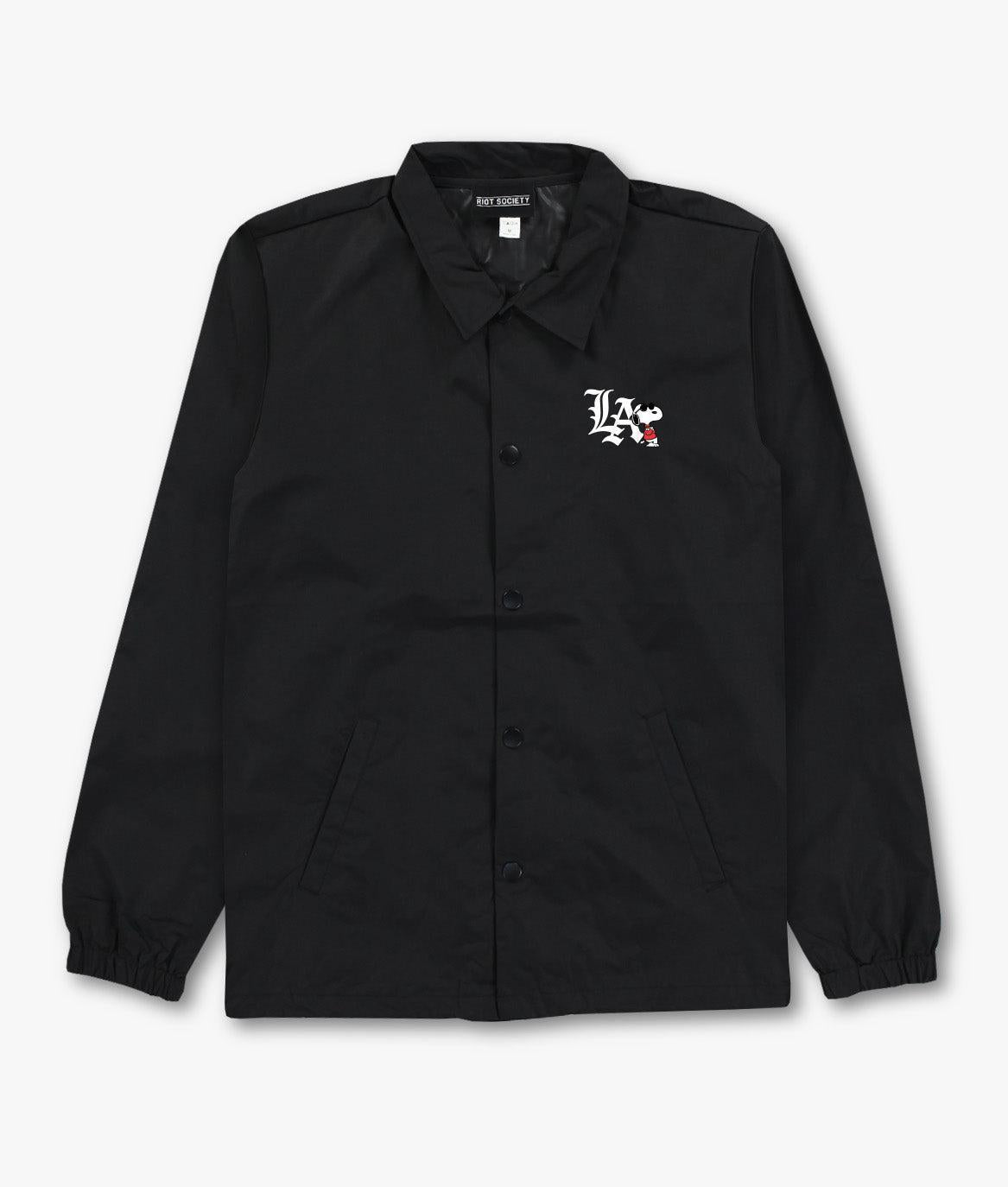 Peanuts Snoopy LA Chill Embroidered Unisex Coaches Jacket - - Riot Society