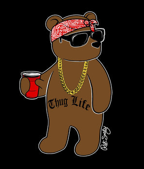 Thug Life Bear Mens T-Shirt - - Riot Society