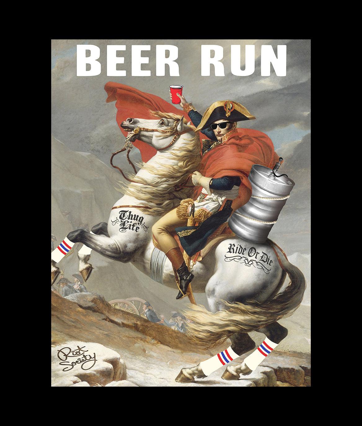 Beer Run Mens T-Shirt - - Riot Society