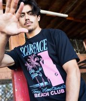 Scarface Miami Beach Club Mens T-Shirt - Black - - Riot Society