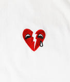Broken Heart Tears Embroidered Mens T-Shirt - - Riot Society