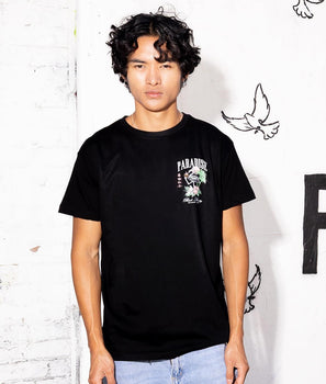 Skeleton Flamingo Paradise Beach Club Mens T-Shirt - - Riot Society