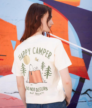 Peanuts Snoopy Happy Camper Boyfriend Tee - - Riot Society