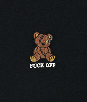Fuck Off Teddy Bear Embroidered Mens T-Shirt - - Riot Society