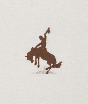 Bucking Bronco Cowboy Embroidered Mens T-Shirt - - Riot Society