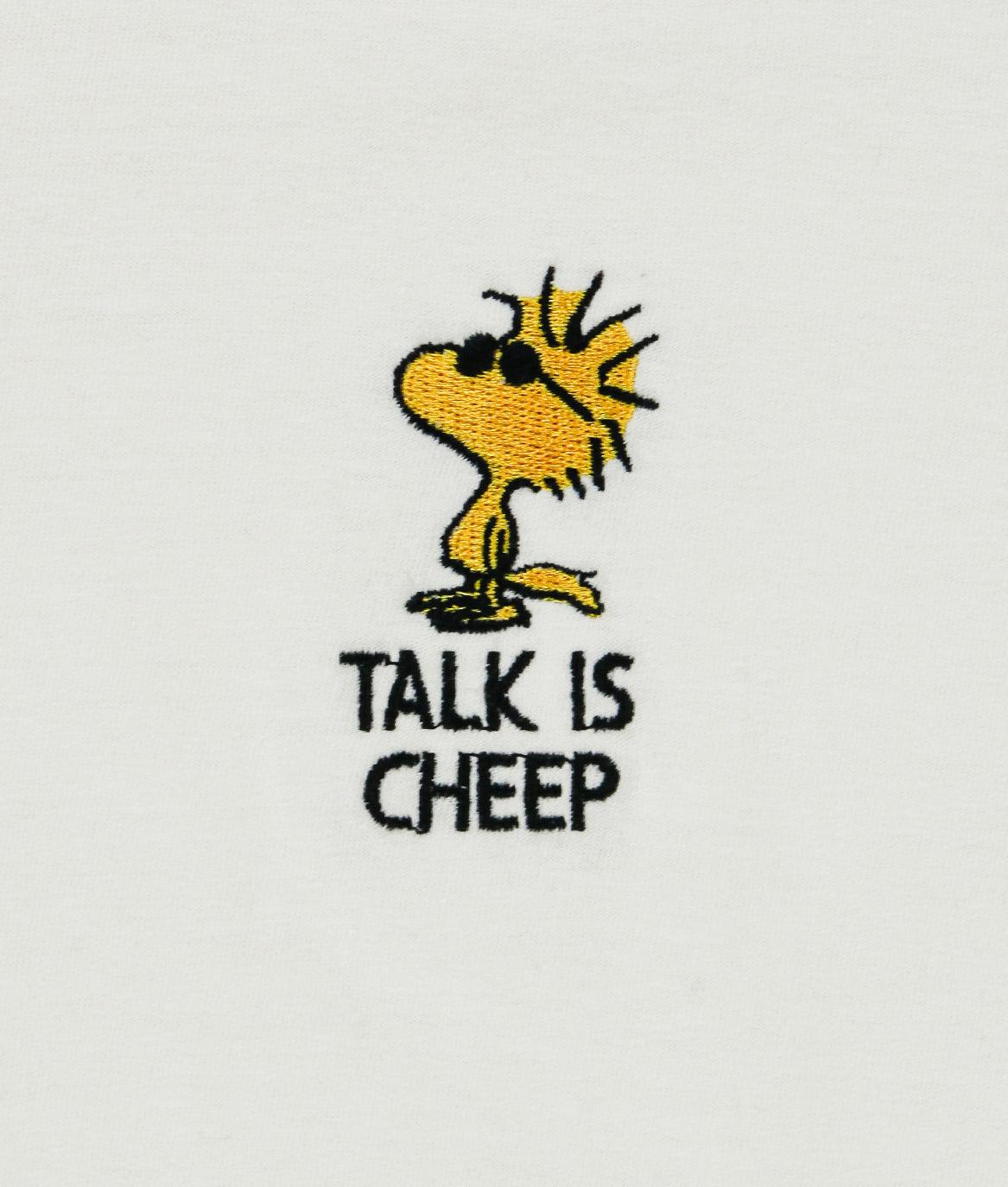 Peanuts Woodstock Talk is Cheep Embroidered Boyfriend Tee Sale - - Riot Society