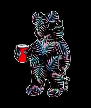 Tropical Palms Bear Mens T-Shirt Sale - - Riot Society