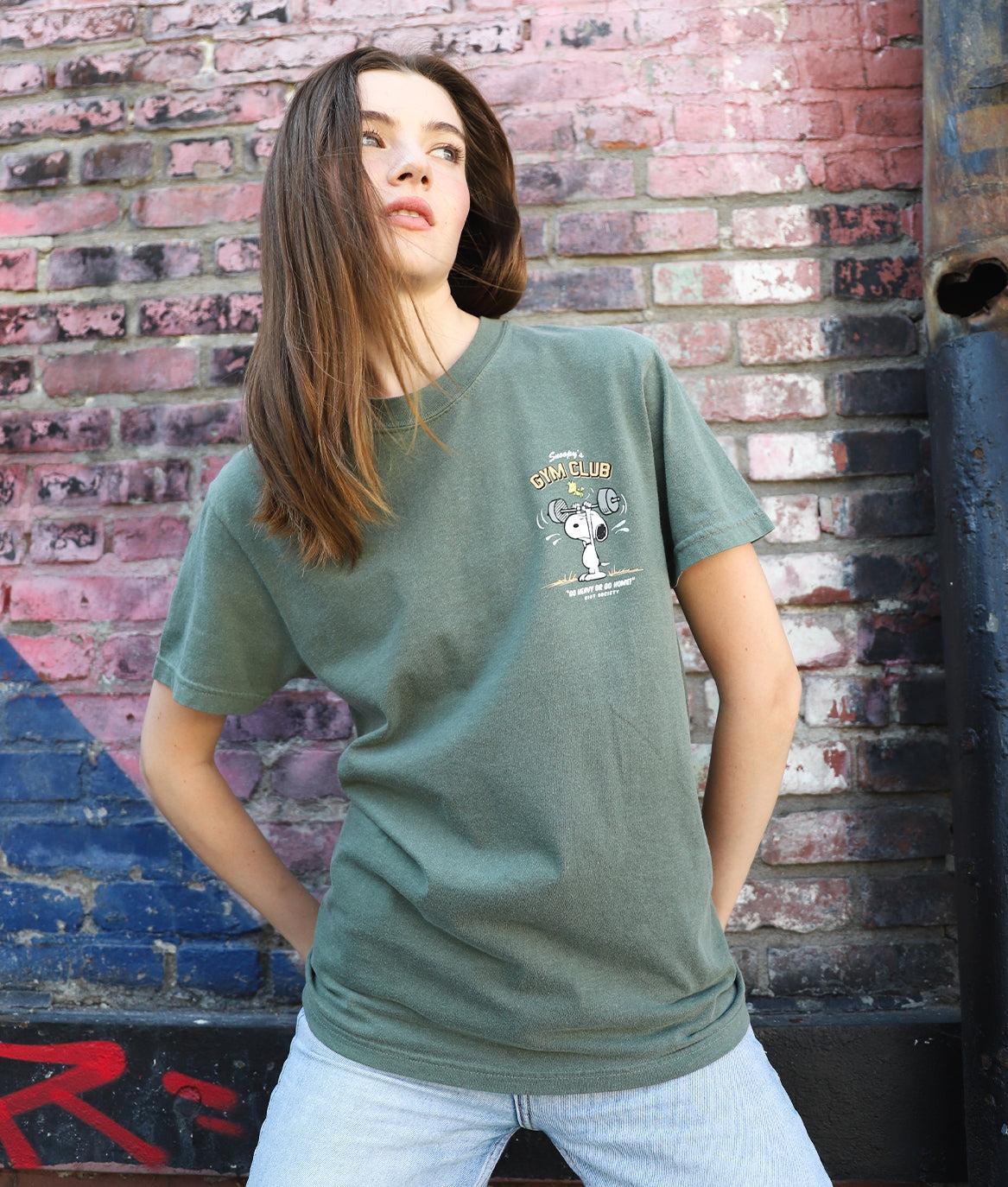 Peanuts Snoopy's Gym Club Boyfriend Tee - - Riot Society