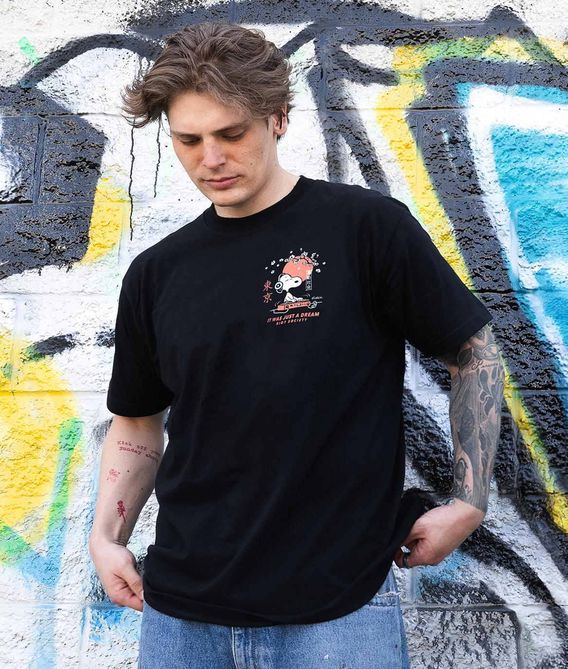 Peanuts Snoopy Japan DJ Mens T-Shirt - - Riot Society