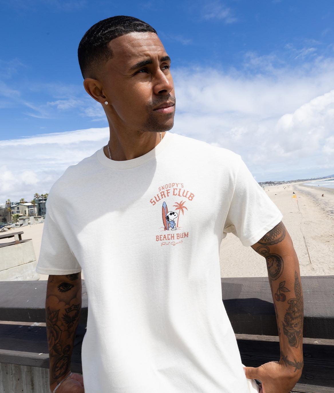 Peanuts Snoopy & Woodstock Surf Club Mens T-Shirt - - Riot Society