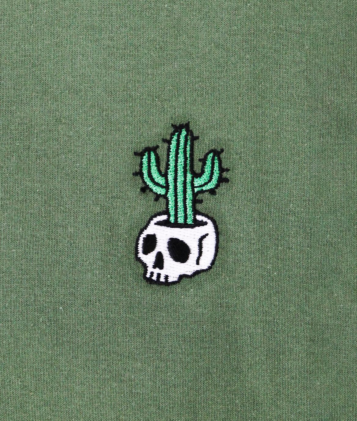 Cactus Skull Embroidered Mens T-Shirt - - Riot Society