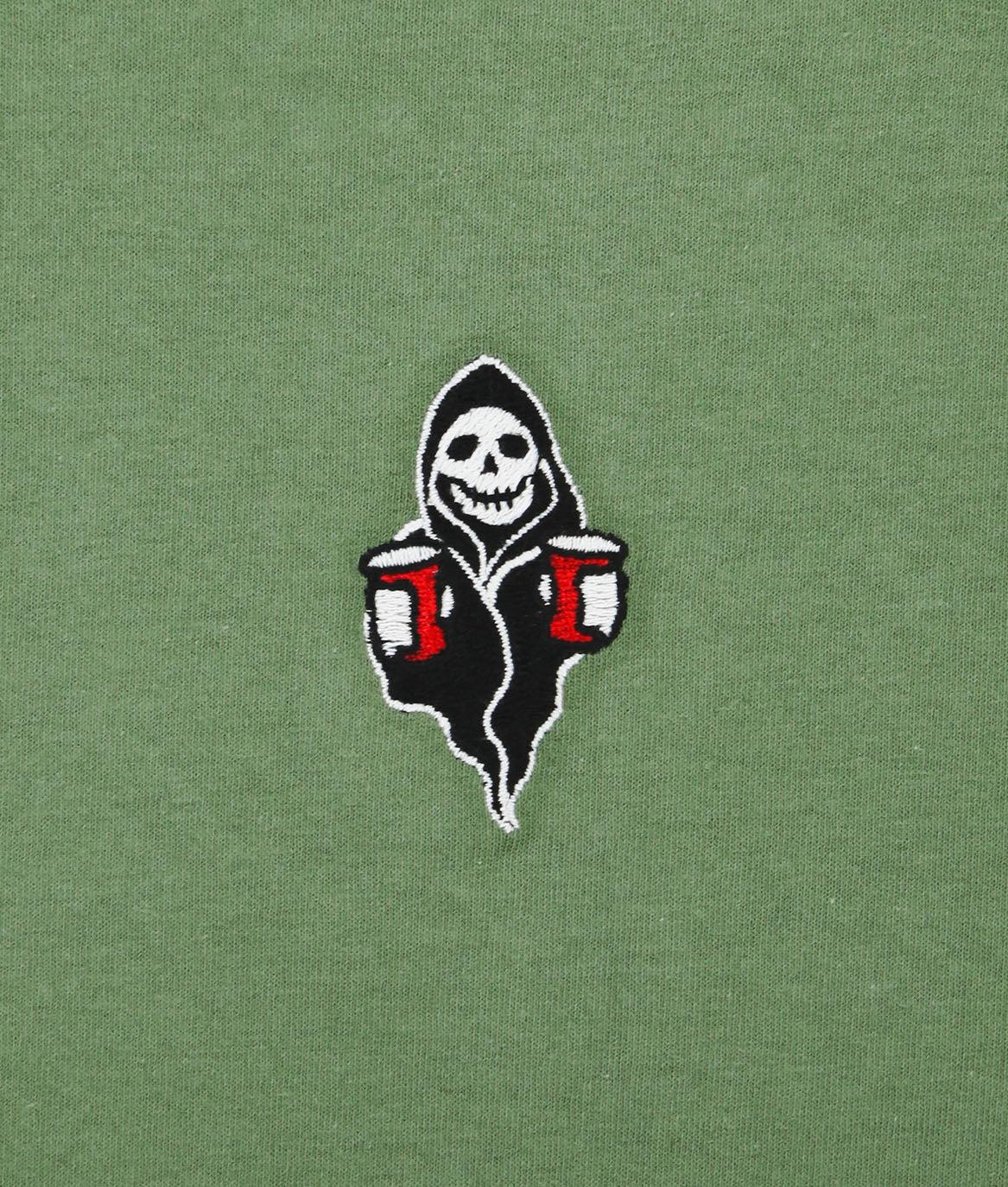 Double Red Cup Reaper Embroidered Mens T-Shirt - - Riot Society