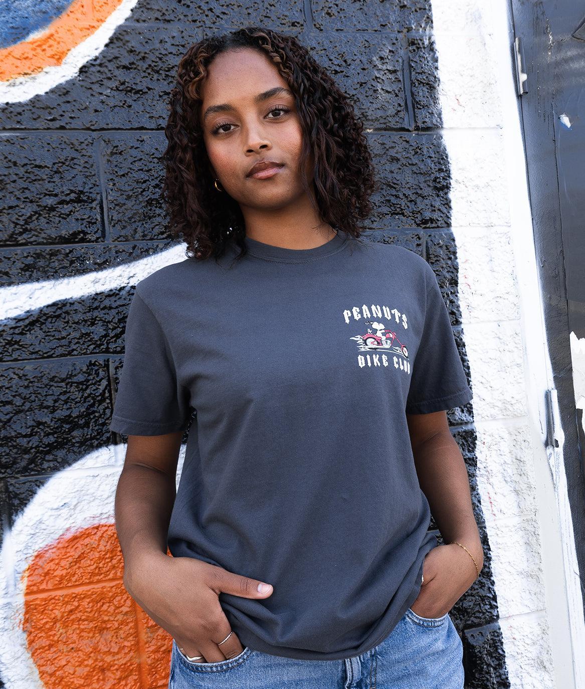 Peanuts Snoopy Bike Club Puff Boyfriend Tee - - Riot Society