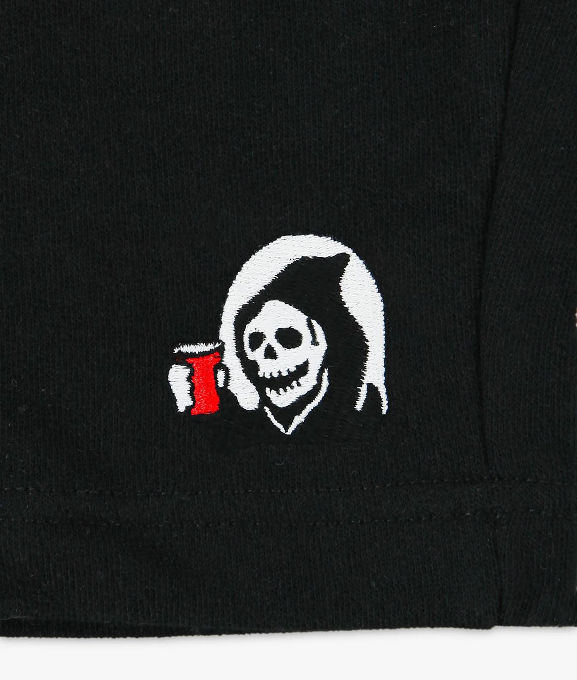Red Cup Reaper Embroidered Unisex Fleece Shorts - - Riot Society
