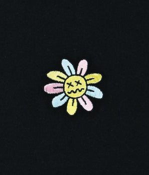 Woozy Face Flower Embroidered Mens T-Shirt - - Riot Society