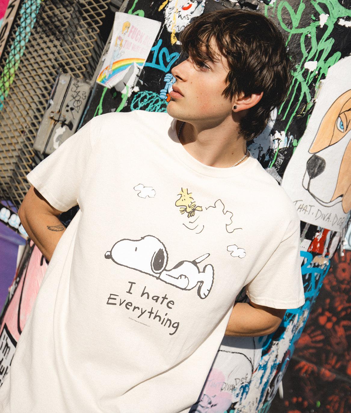 Peanuts Snoopy & Woodstock I Hate Everything Mens T-Shirt - - Riot Society