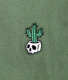 Cactus Skull Embroidered Womens Tee - - Riot Society