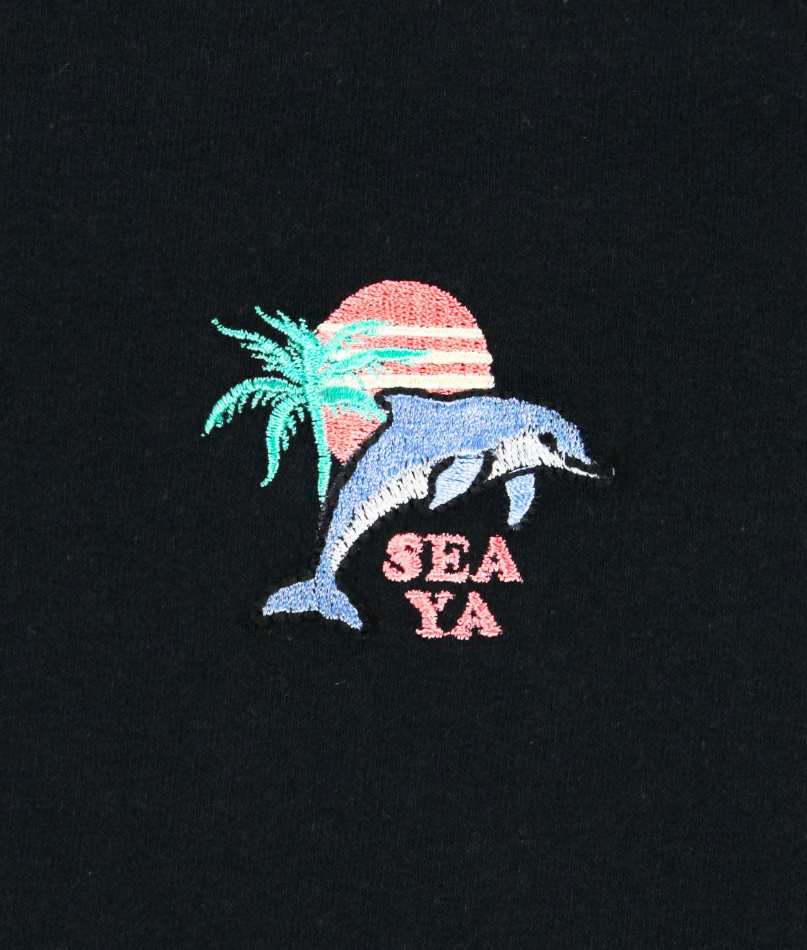 See Ya Dolphin Embroidered Mens T-Shirt - - Riot Society