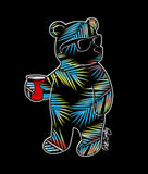 Tropical Palms Bear Mens T-Shirt - - Riot Society