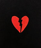 Broken Heart Embroidered Mens T-Shirt - - Riot Society