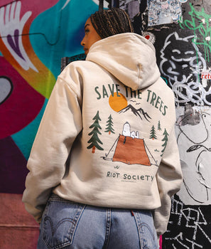 Peanuts Snoopy Save the Trees Womens Hoodie - - Riot Society