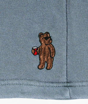 Riot Bear Embroidered Unisex Fleece Shorts - - Riot Society