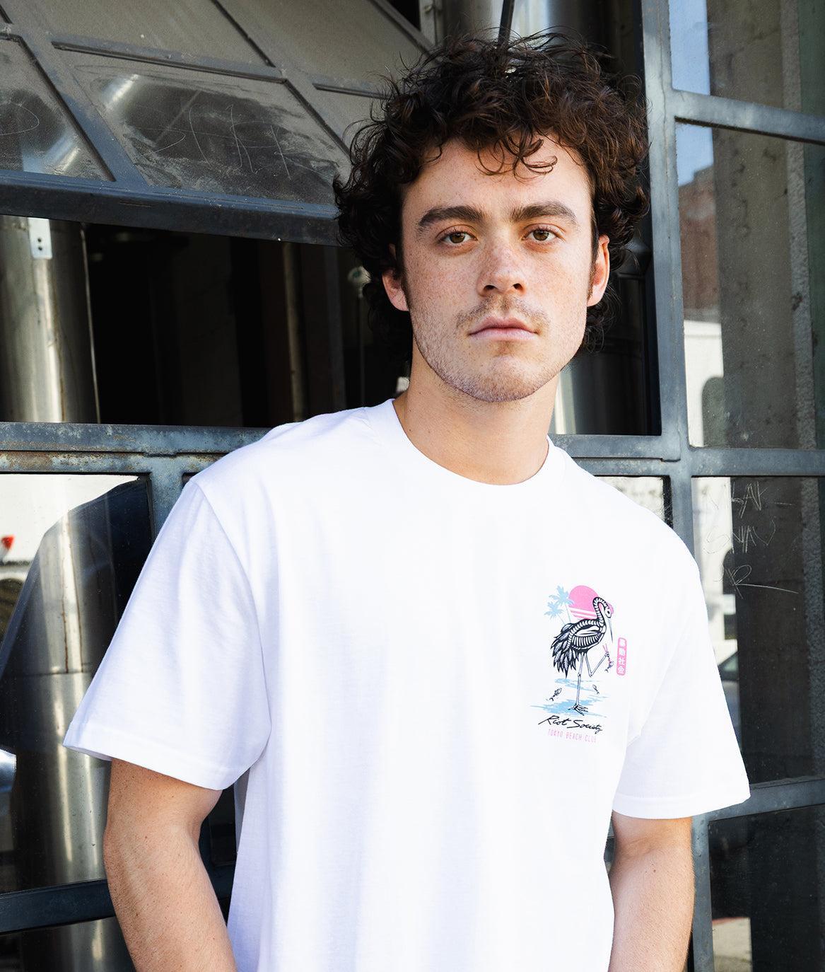 Crane Skeleton Tokyo Mens T-Shirt - - Riot Society