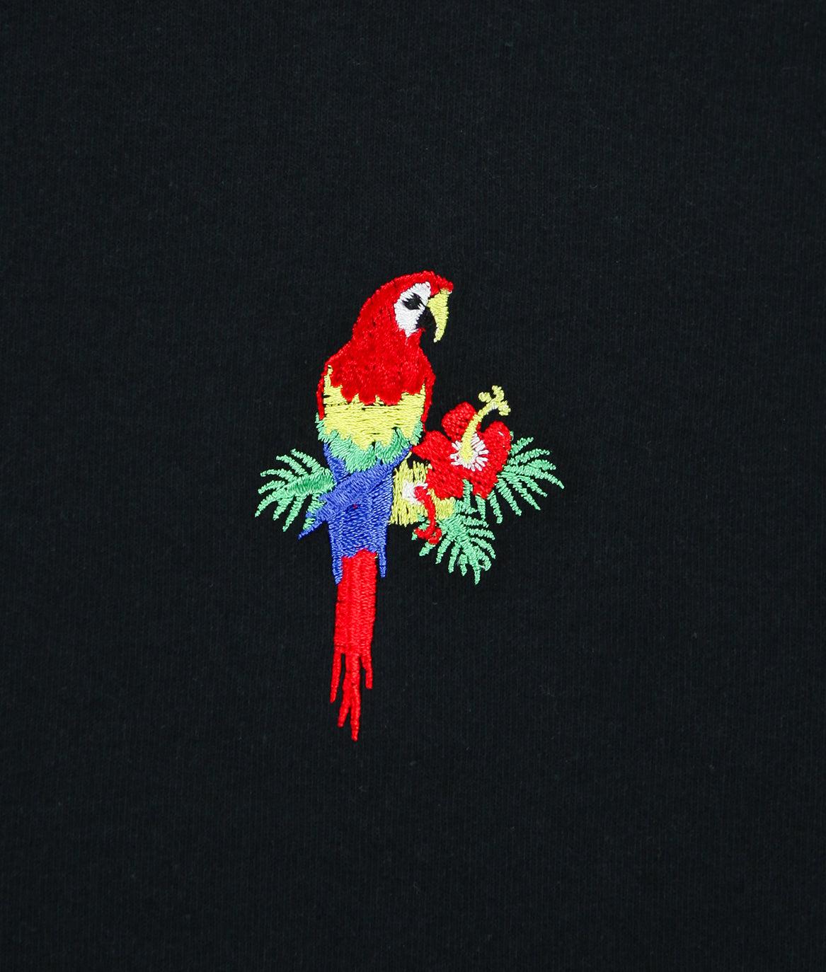 Tropical Parrot Embroidered Mens T-Shirt - - Riot Society