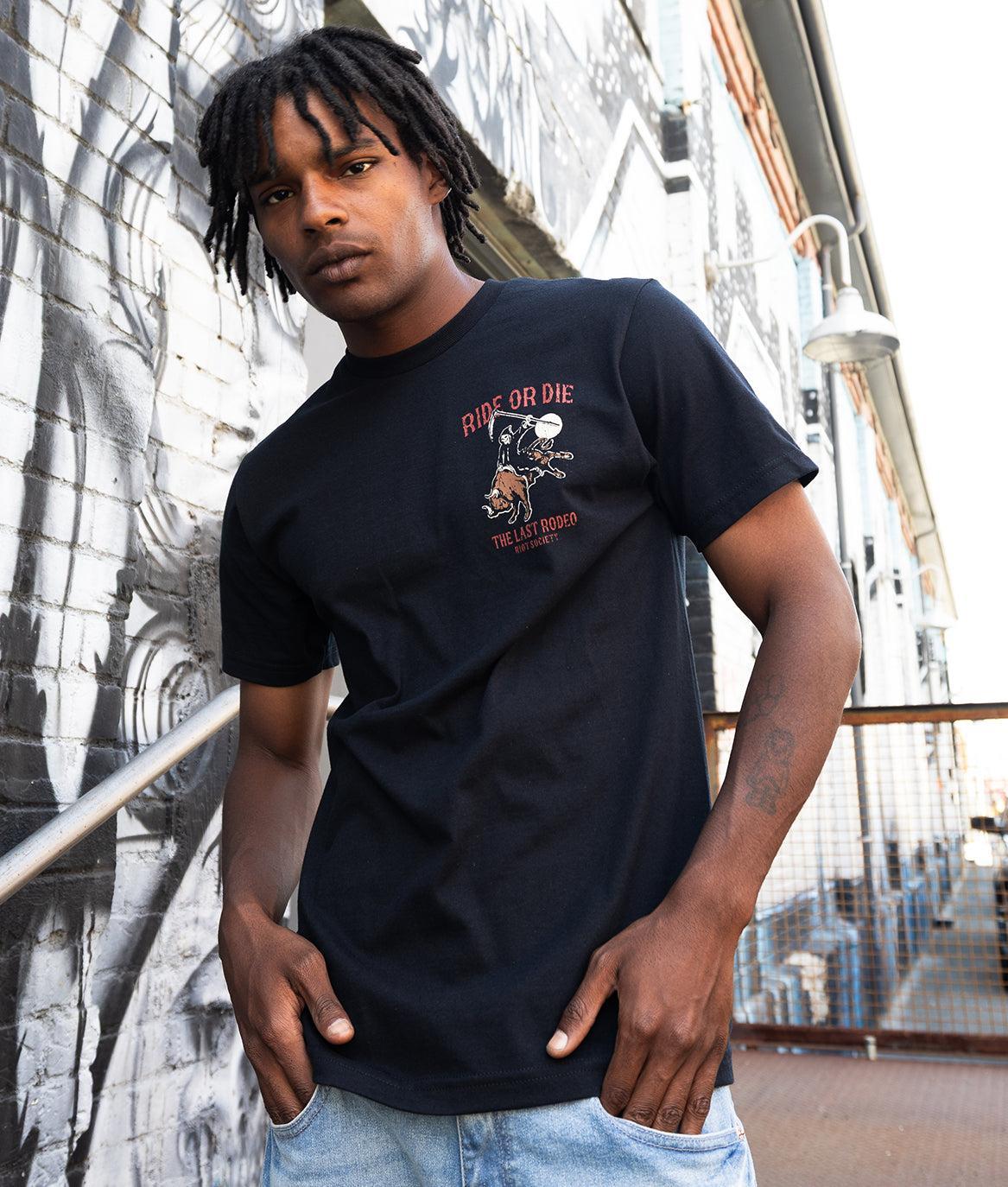 Ride or Die Bull Reaper Mens T-Shirt - - Riot Society