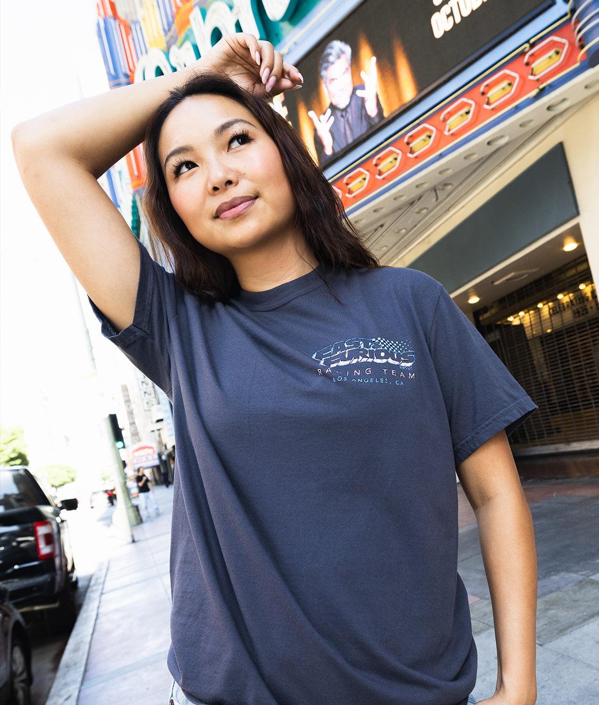 Fast & Furious Racing Team Boyfriend Tee - Graphite - - Riot Society