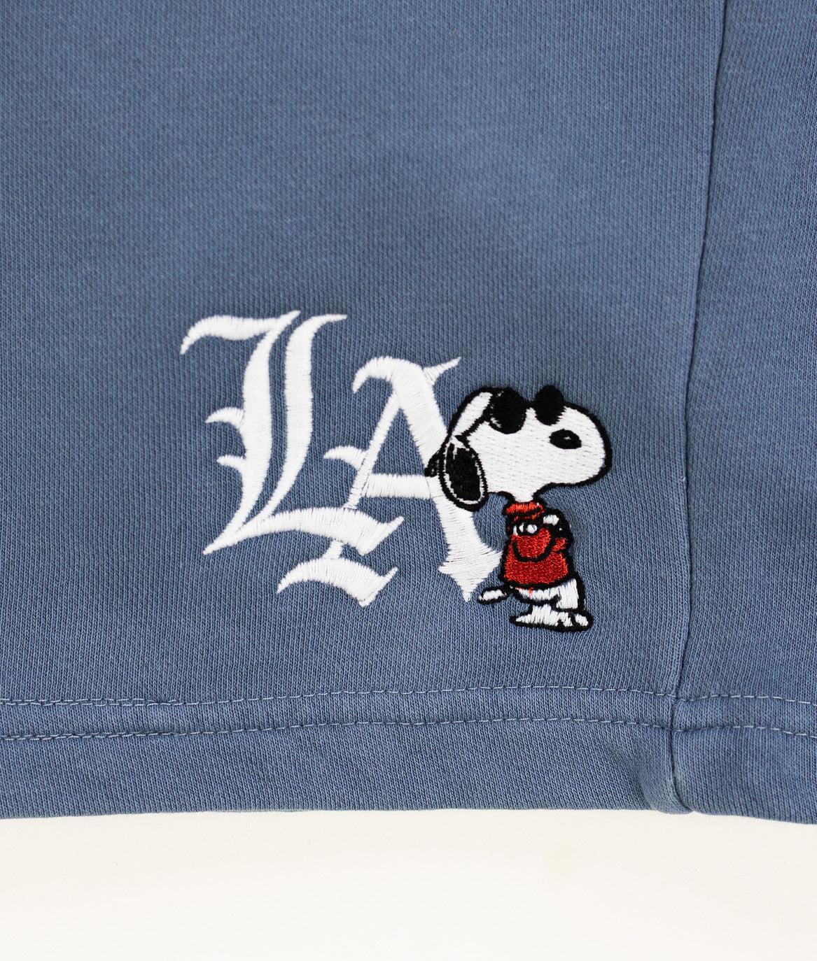 Peanuts Snoopy LA Chill Embroidered Unisex Fleece Shorts - - Riot Society