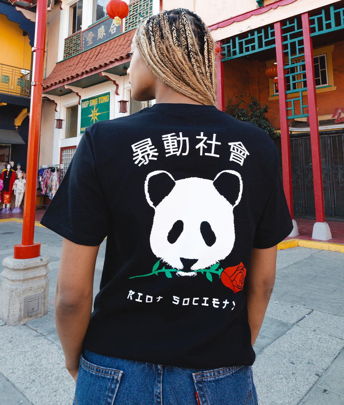 Panda Rose Womens Tee - - Riot Society