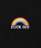 Fuck Off Rainbow Embroidered Mens T-Shirt - - Riot Society