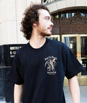 Viva La Fiesta Last Call Reaper Heavyweight Boxy Mens T-Shirt - Jet Black - - Riot Society