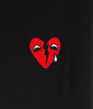 Broken Heart Tears Embroidered Mens Hoodie - - Riot Society