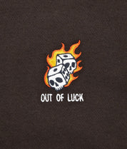 Out Of Luck Skull Dice Flames Embroidered Mens T-Shirt - - Riot Society