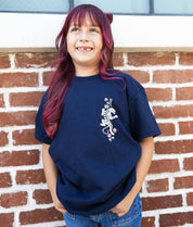 Tiger Cherry Blossoms Girls Tee - Navy - - Riot Society