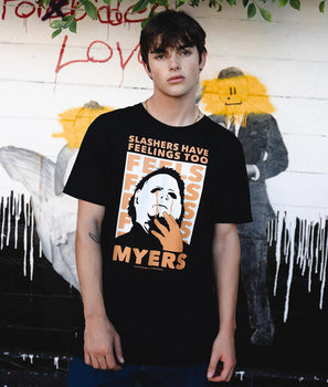 Halloween Michael Myers Slashers Have Feelings Too Mens T-Shirt - - Riot Society