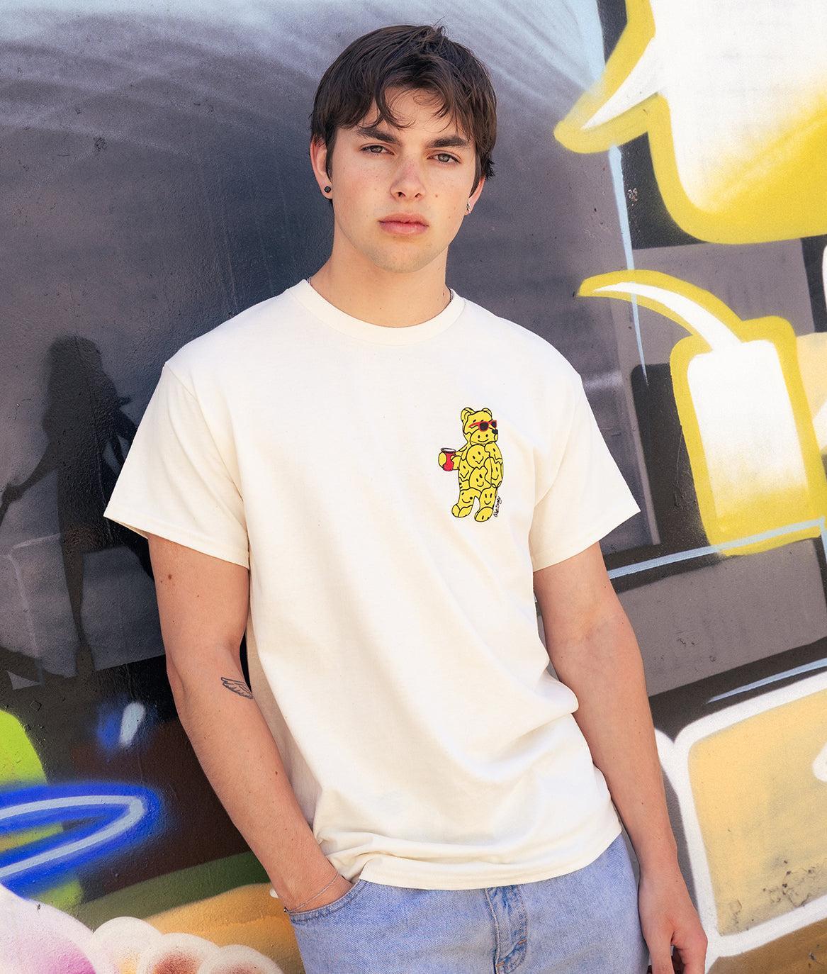 Smiley Face Bear Mens T-Shirt - - Riot Society